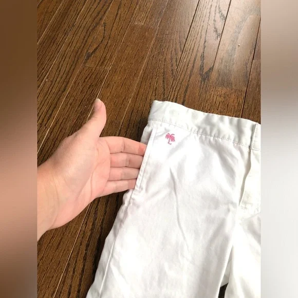Lilly Pulitzer Girls 4 White Khaki Flare Leg 100% Cotton Pants - EUC! - Picture 3 of 12